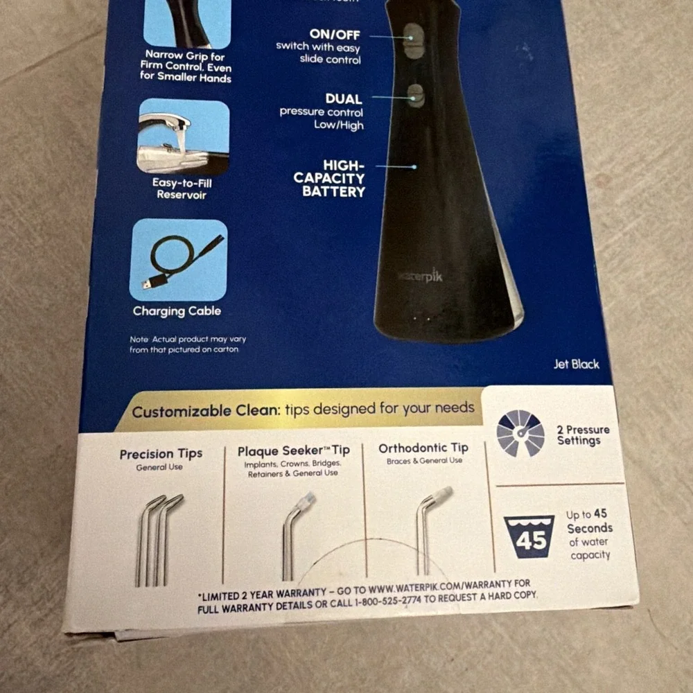Waterpik Cordless Plus Water Flosser Rechargeable WP-462 BLACK NEW in box unopen